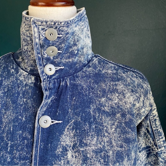 Vintage ID# Official Identification Denim Acid Wash Trench Coat Size 3 Unisex - Picture 14 of 16